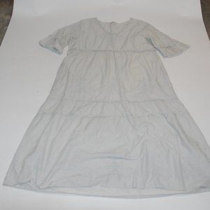 Soft Surroundings tierd light gray embroidered maxi dress